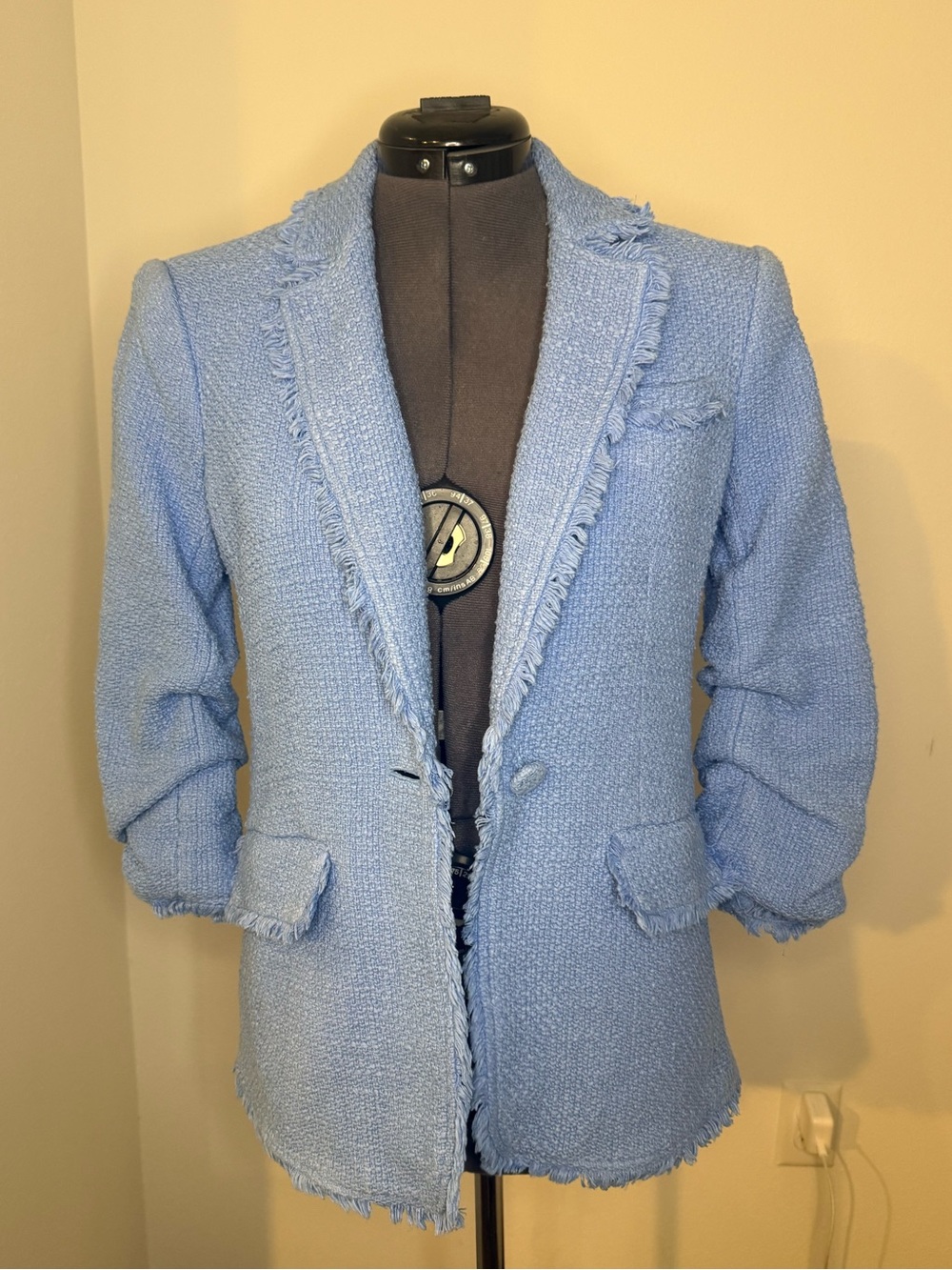 Cinq a Sept Khloe Boucle Blazer Size 0 Light Blue